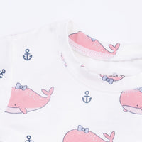 Bubbly Whale with Bow  Pink - Loungewear Short Set