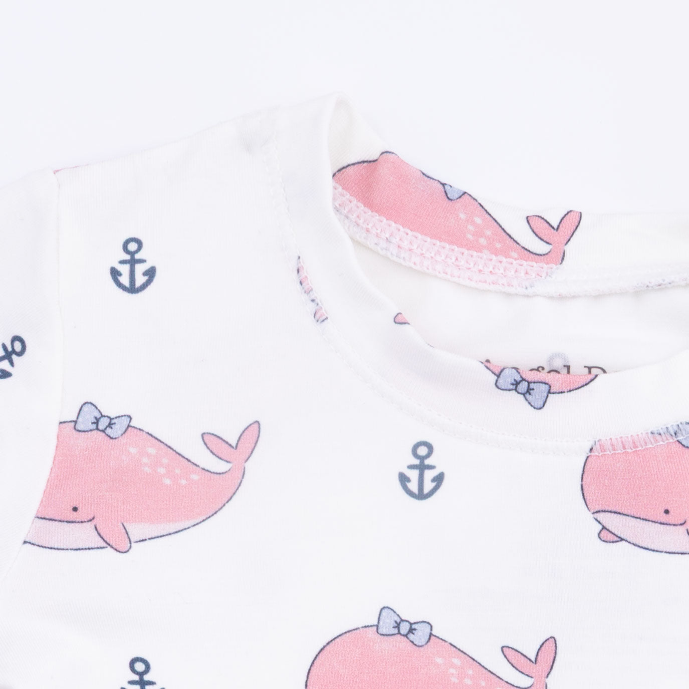 Bubbly Whale with Bow  Pink - Loungewear Short Set