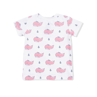 Bubbly Whale with Bow  Pink - Loungewear Short Set