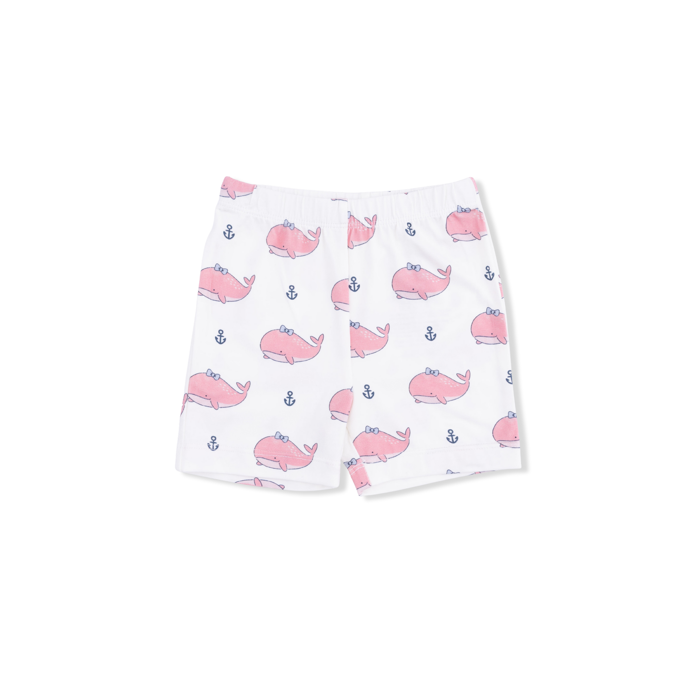 Bubbly Whale with Bow  Pink - Loungewear Short Set