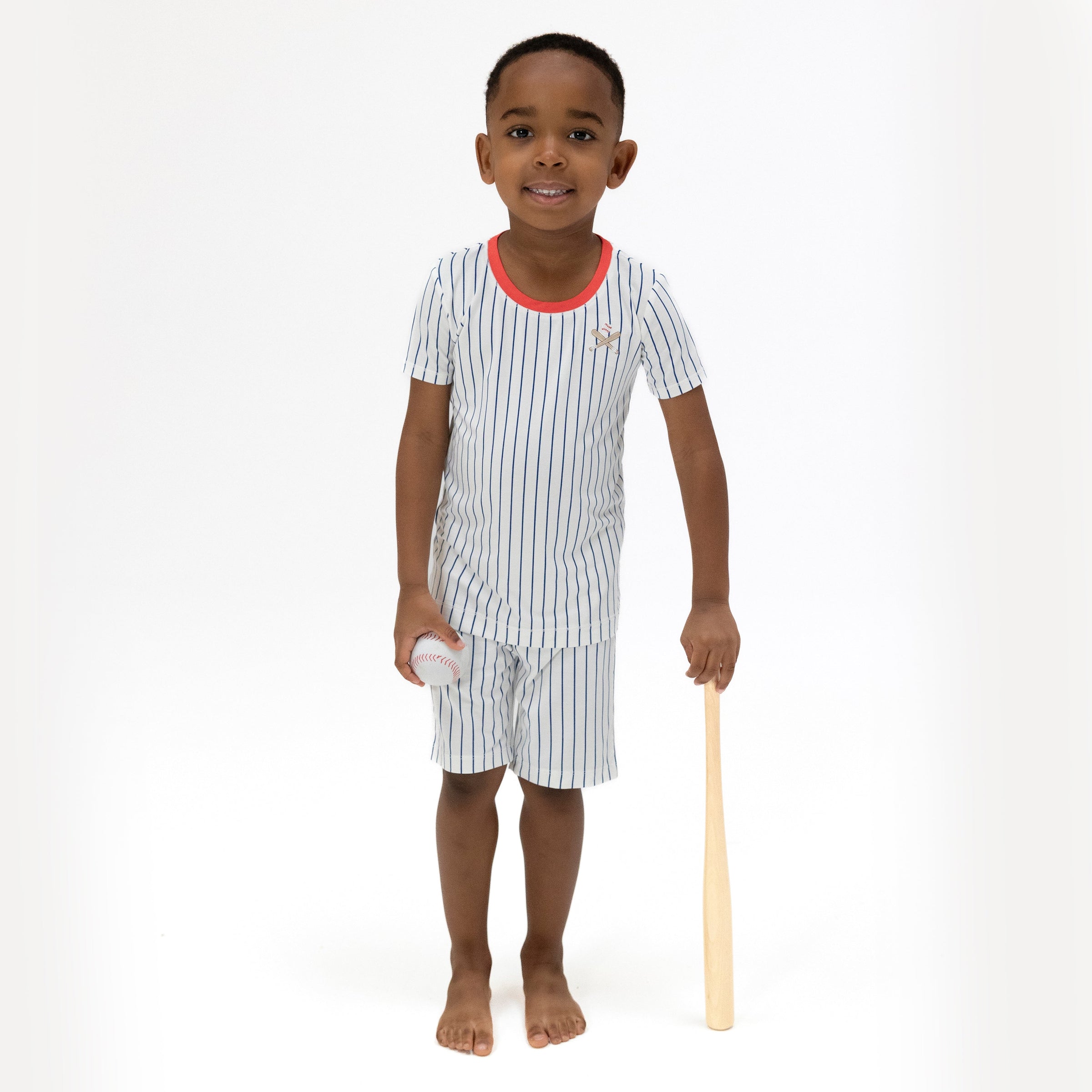 Baseball Stripe - Loungewear Short Set