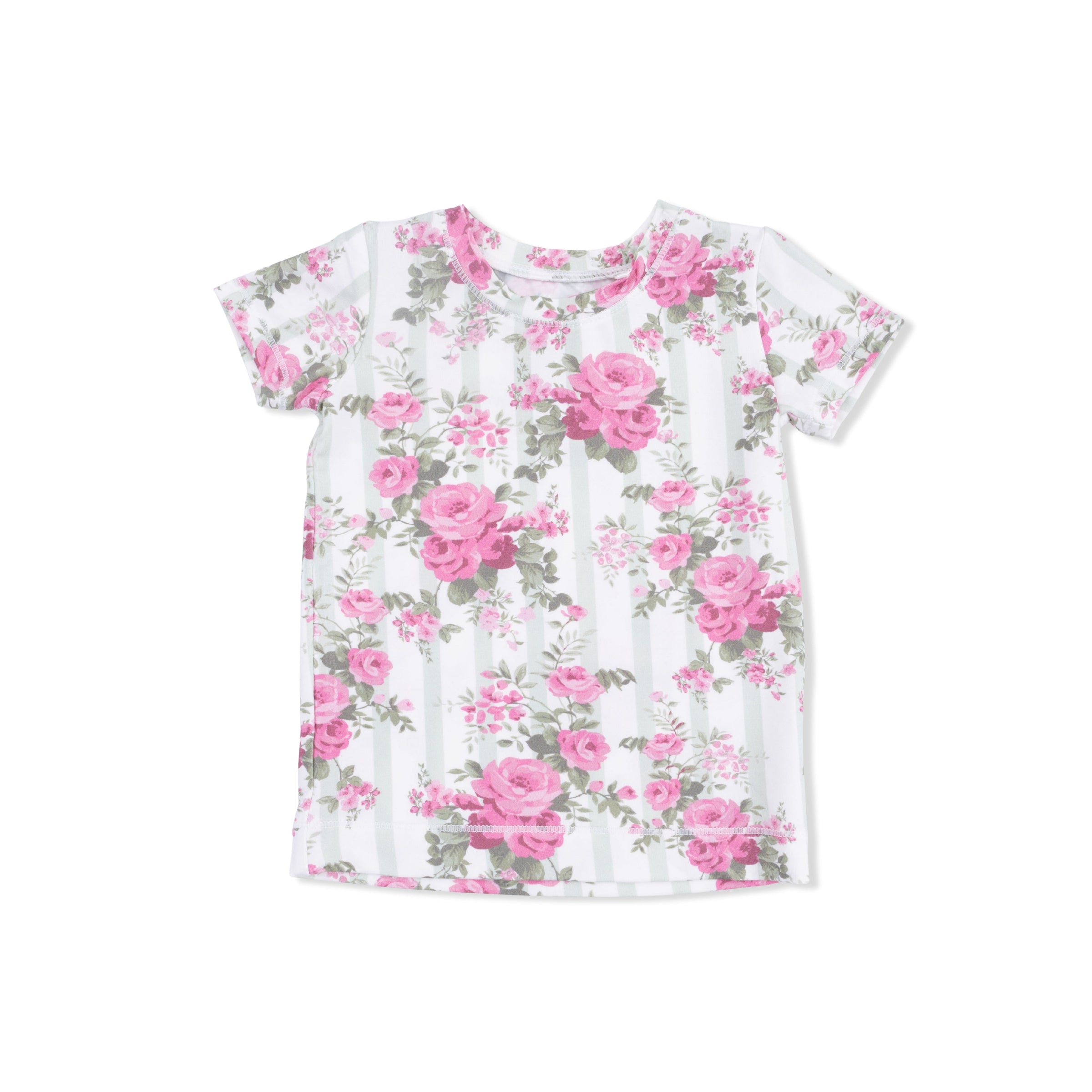 Cabbage Rose Stripe - Loungewear Short Set