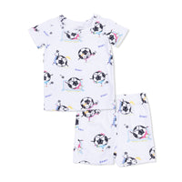 Soccer Balls Playing Soccer Pink - Loungewear Short Set