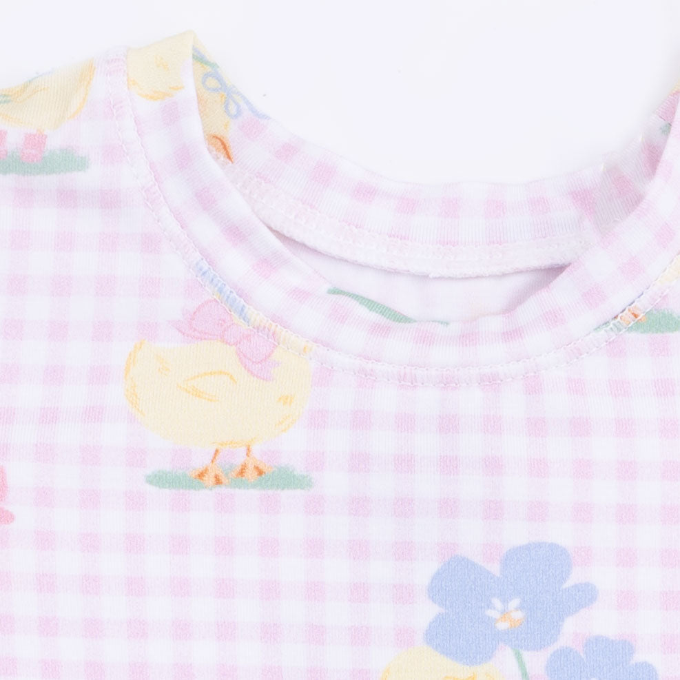 Vintage Spring Ducklings Pink - Loungewear Short Set
