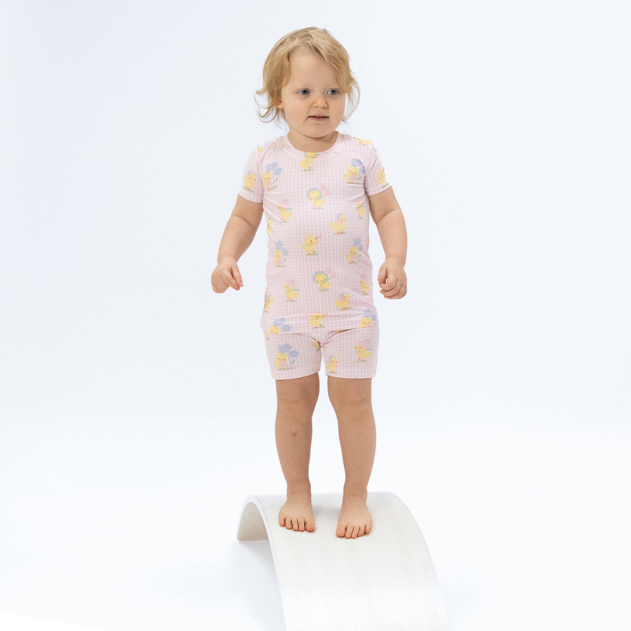 Vintage Spring Ducklings Pink - Loungewear Short Set