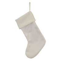 White Plush Cable Knit Stocking