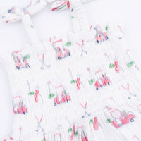 Baby Golf Carts Pink - Smocked Bubble with Skirt