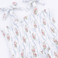 Heirloom Rose Stripe - Smocked Bubble with Skirt