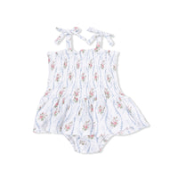 Heirloom Rose Stripe - Smocked Bubble with Skirt