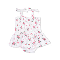 Pink Rosettes - Smocked Bubble with Skirt