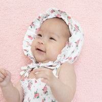Pink Rosettes - Ruffle Bonnet