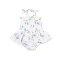 Palm Trees and Rainbows - Smocked Bubble with Skirt