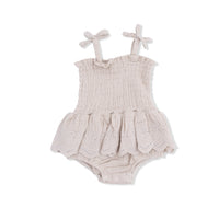 Solid Muslin French Oak - Smocked Bubble with Skirt