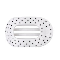Flat Round | White Polka Dot Party | Large Hair Clip