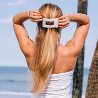 Coconut White | Large | Flat Rectangle Hair Clip