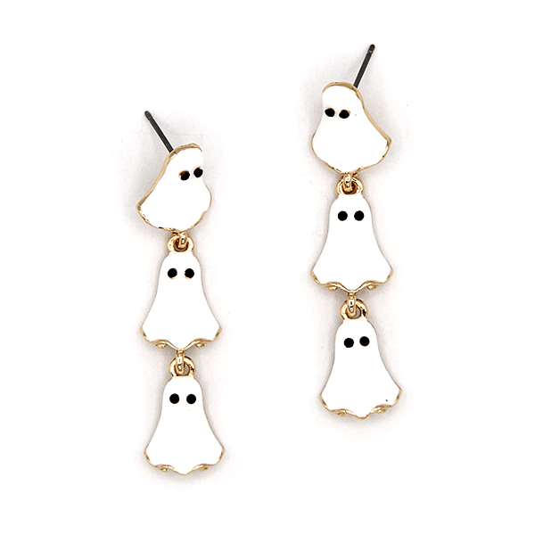 Ghost Dangle enamel Halloween Earrings