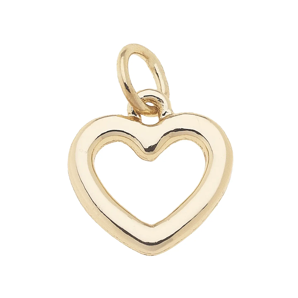 Open Heart Charm in Shiny Gold