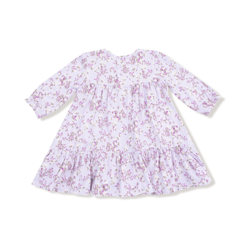 Sweet Dream Florals - Smocked Ruffle Long Sleeve Tiered Dress + Leggings