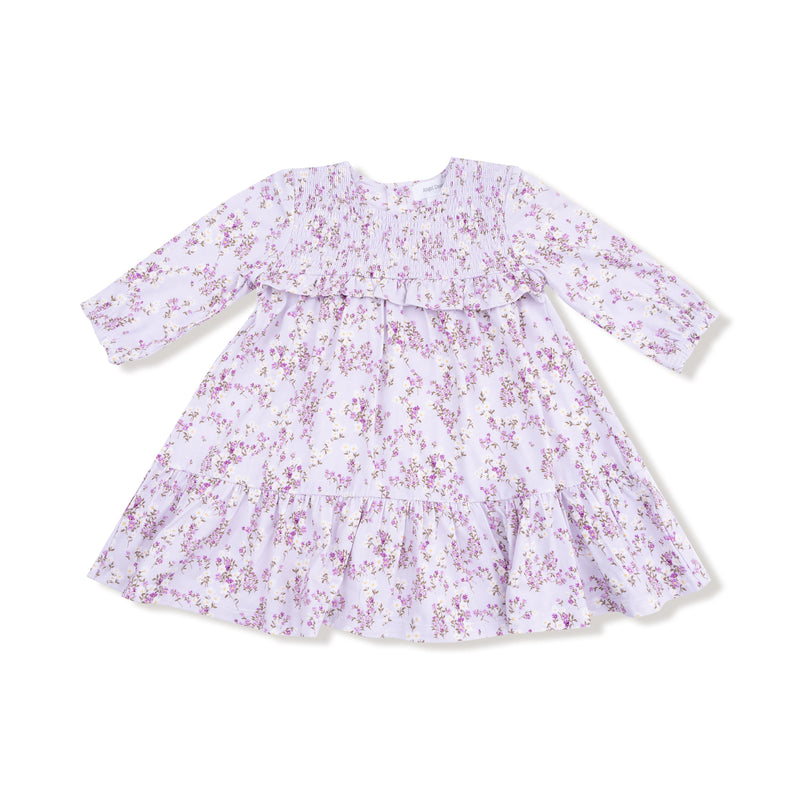 Sweet Dream Florals - Smocked Ruffle Long Sleeve Tiered Dress + Leggings