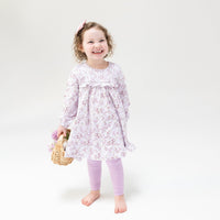 Sweet Dream Florals - Smocked Ruffle Long Sleeve Tiered Dress + Leggings