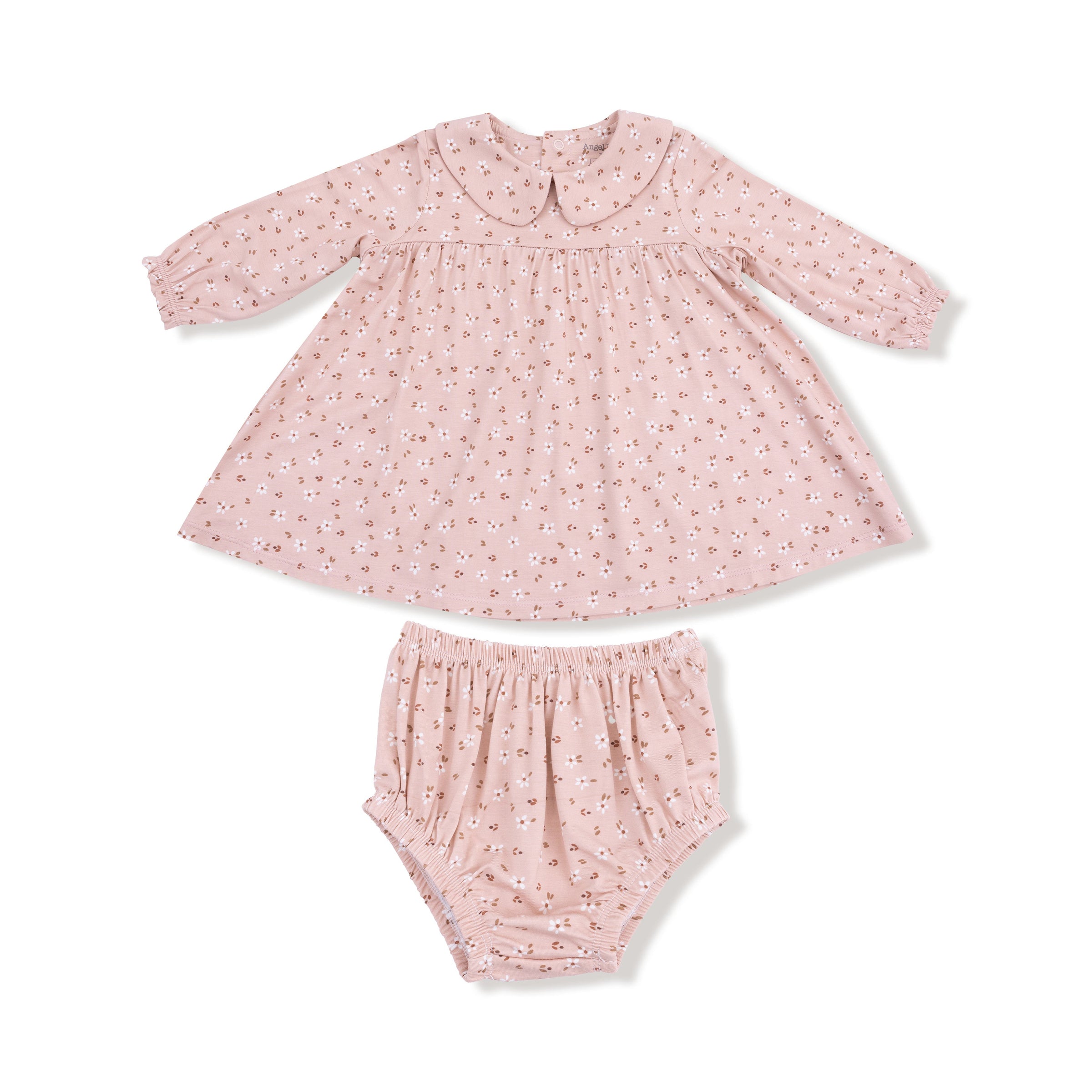 Carrie Floral Pink - Long Sleeve Dress + Diaper Cover
