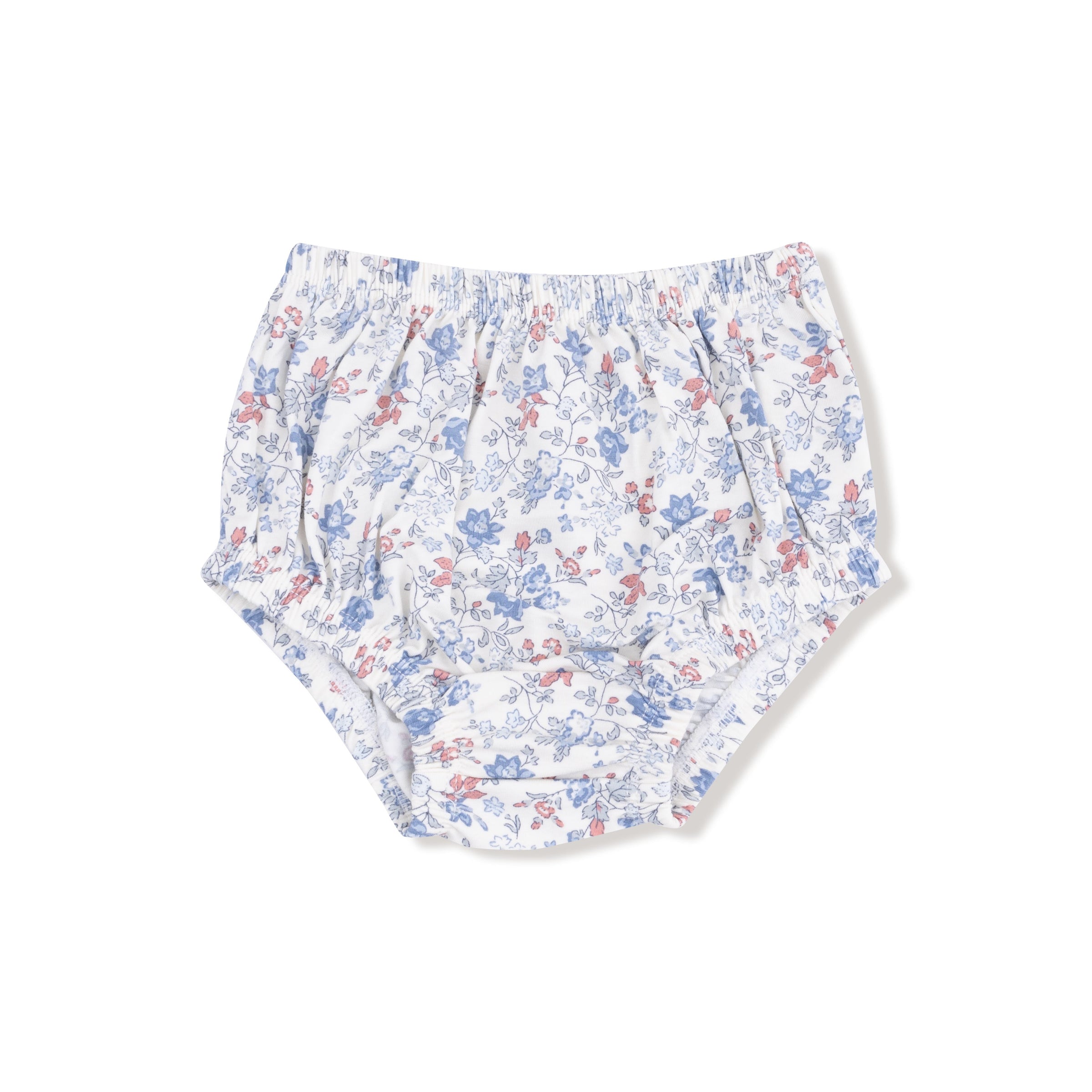 Country Girl Floral - Simple Long Sleeve Peter Pan Collar Dress + Diaper Cover