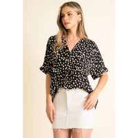Mary - Collared Print Blouse
