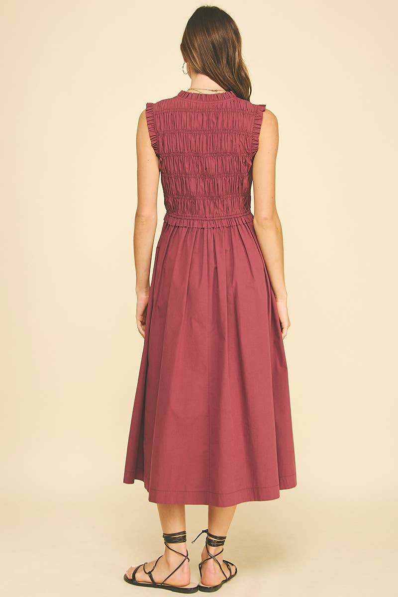 Georgina Front Tie Smocking Dress