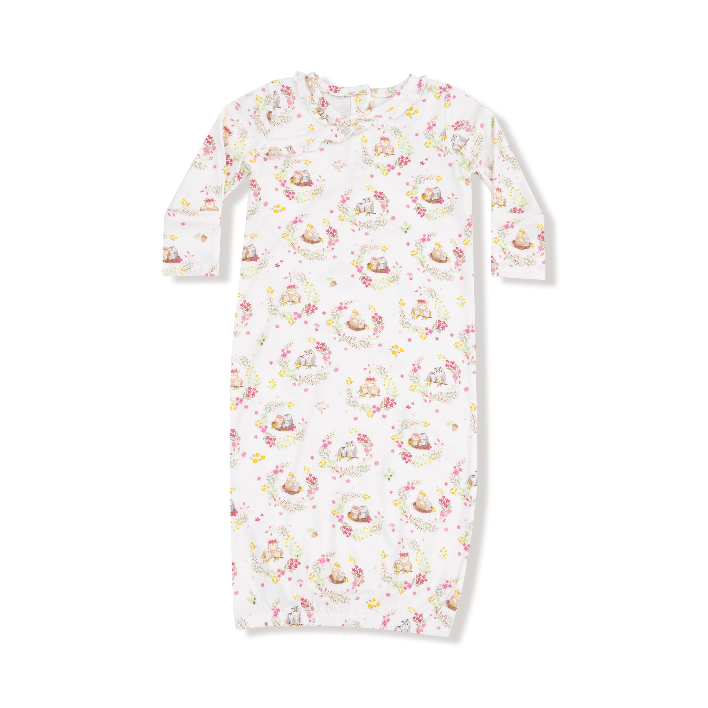 Floral Owl Families - Kimono Gown