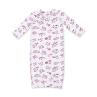 Football Cheer Nursery - Kimono Gown and Ruffle Knotted Hat