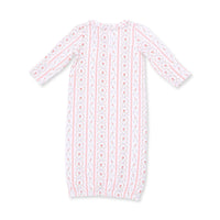 Marnie Rosebud Stripe - Kimono Gown and Knotted Hat