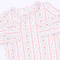 Marnie Rosebud Stripe - Kimono Gown and Knotted Hat