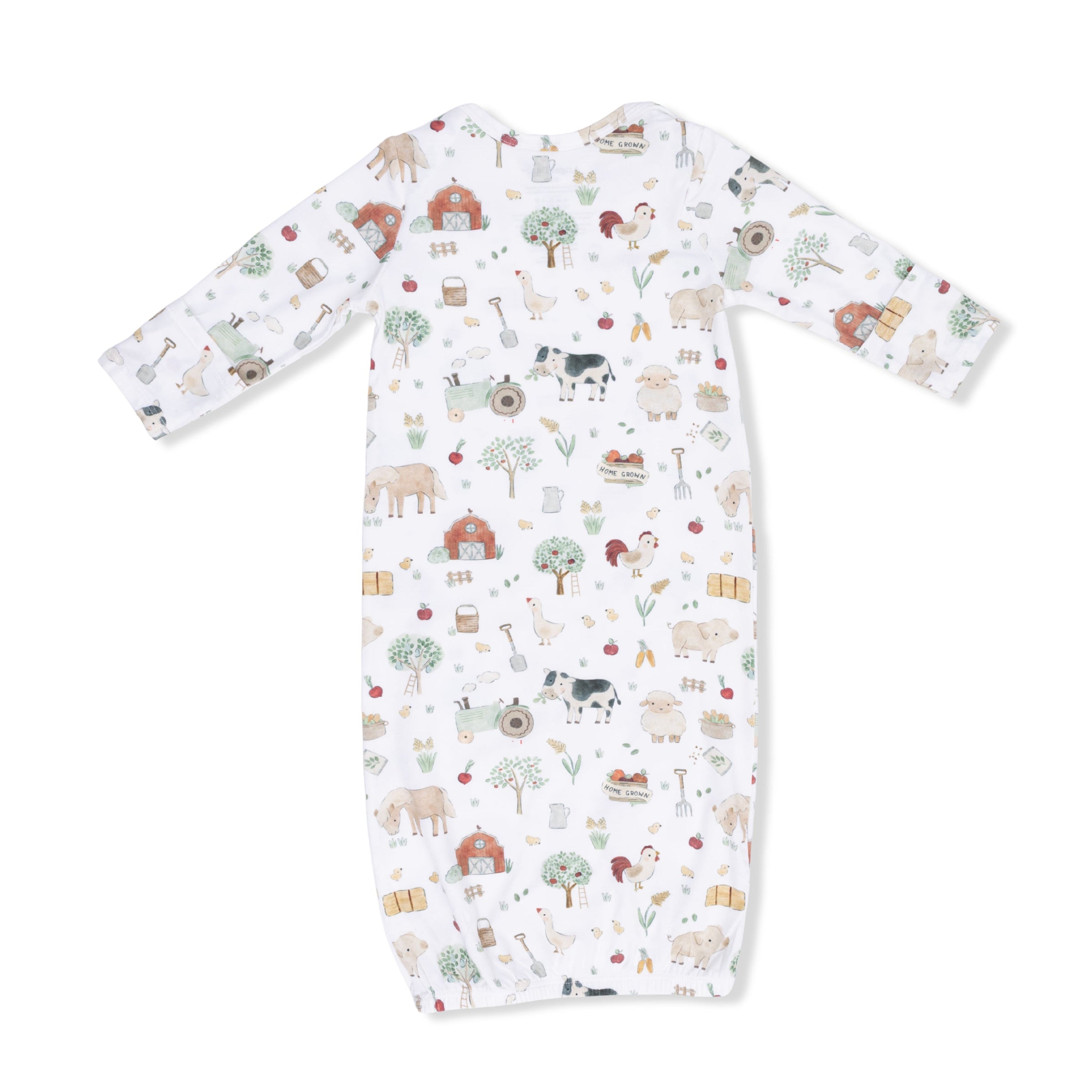 Cute Farm Animals Pink - Kimono Gown & Ruffle Knotted Hat