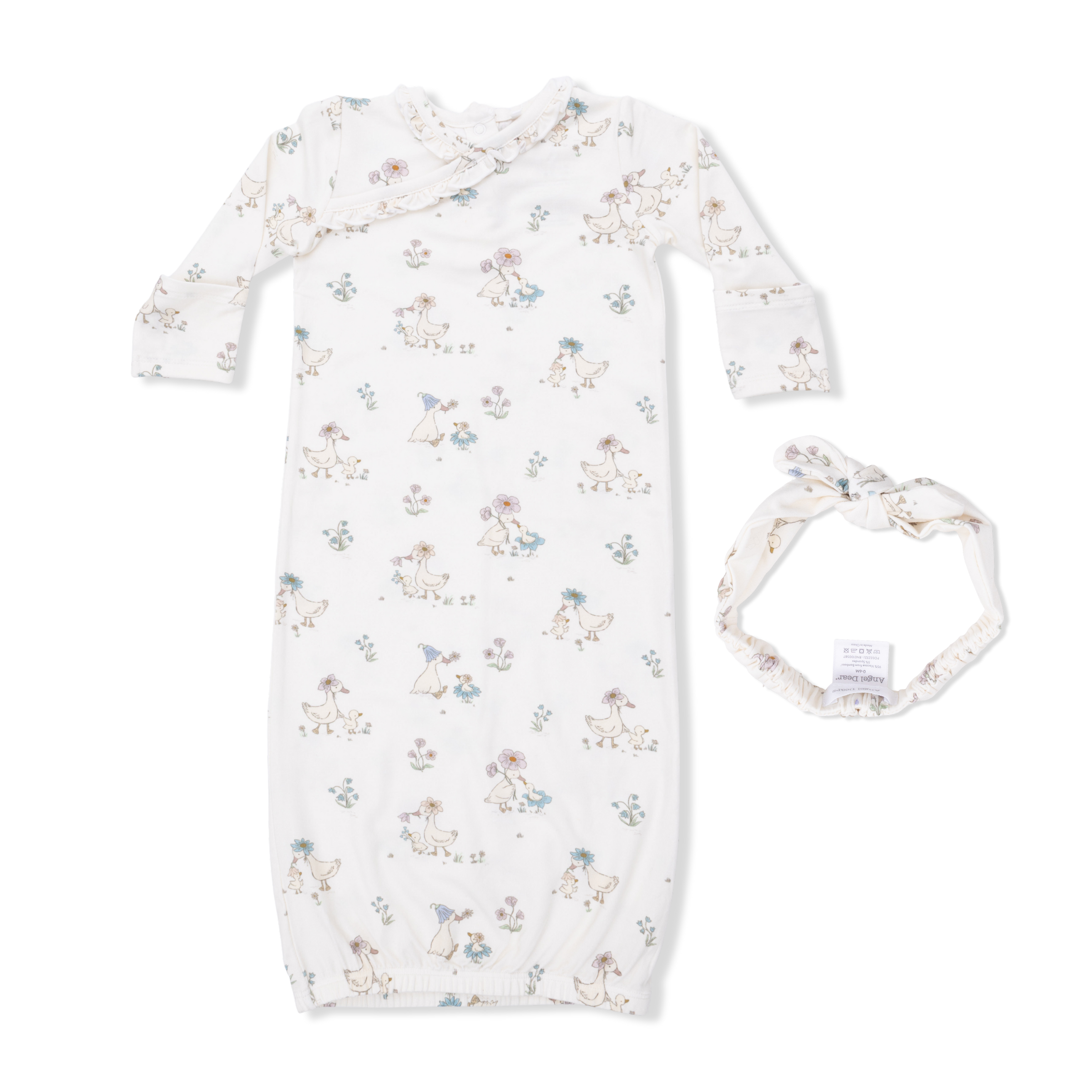 Flower Ducklings - Kimono Gown & Knot Headband