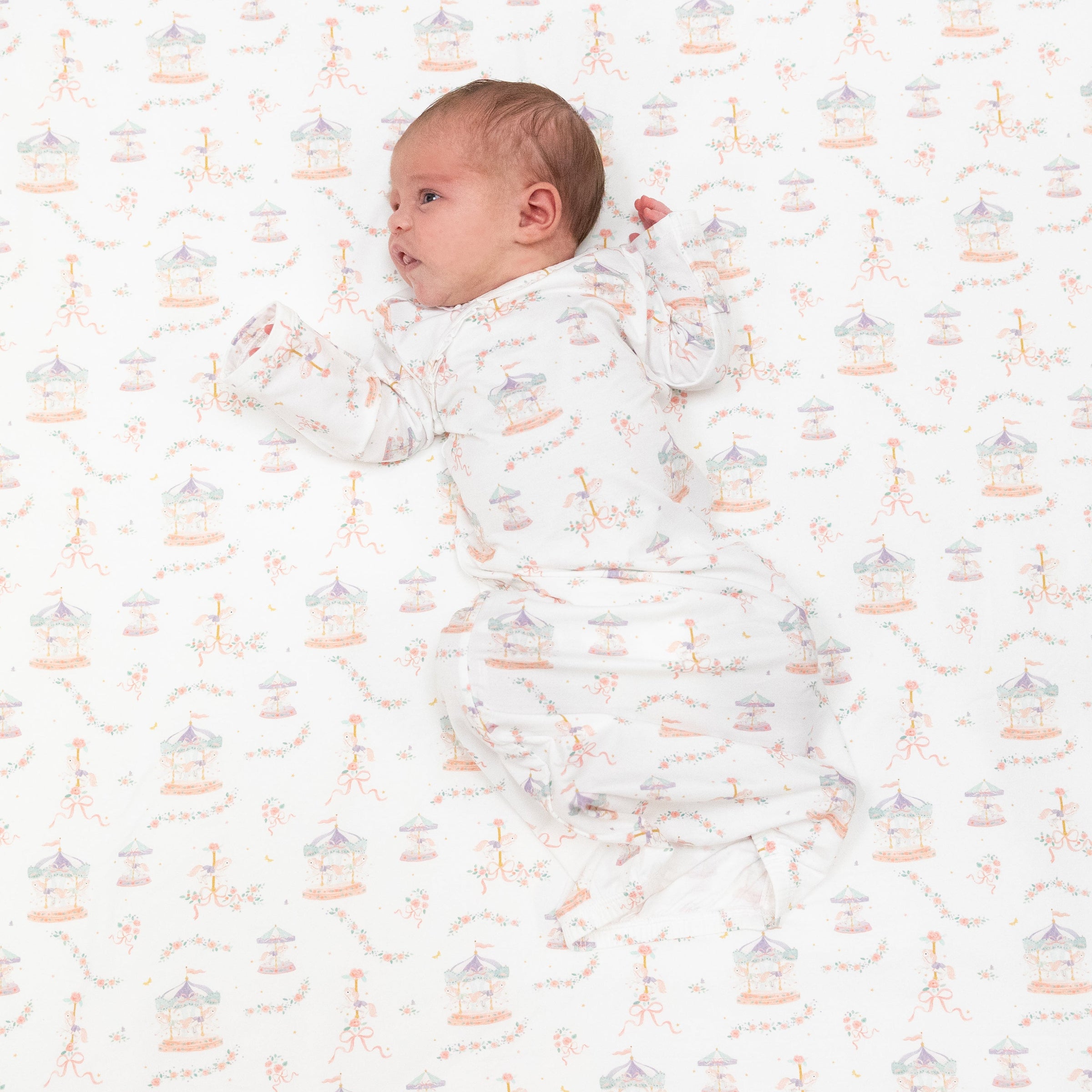 Carousel with Bows - Kimono Gown & Knot Headband