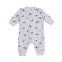 Football Field Goal - Baseball Collar Romper with Front Placket