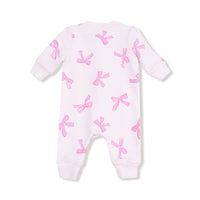 Pretty Bows - Baseball Collar Romper with Front Placket