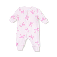 Pretty Bows - Baseball Collar Romper with Front Placket