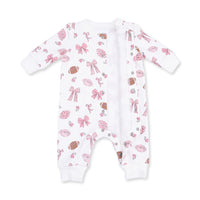 Footballs and Bows - Baseball Collar Button Up Romper