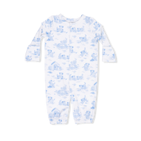 Puppy Toile Blue - Convertible Gown