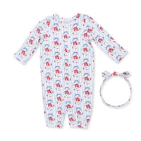 Beverly Cameo Stripe - Convertible Gown and Knot Headband