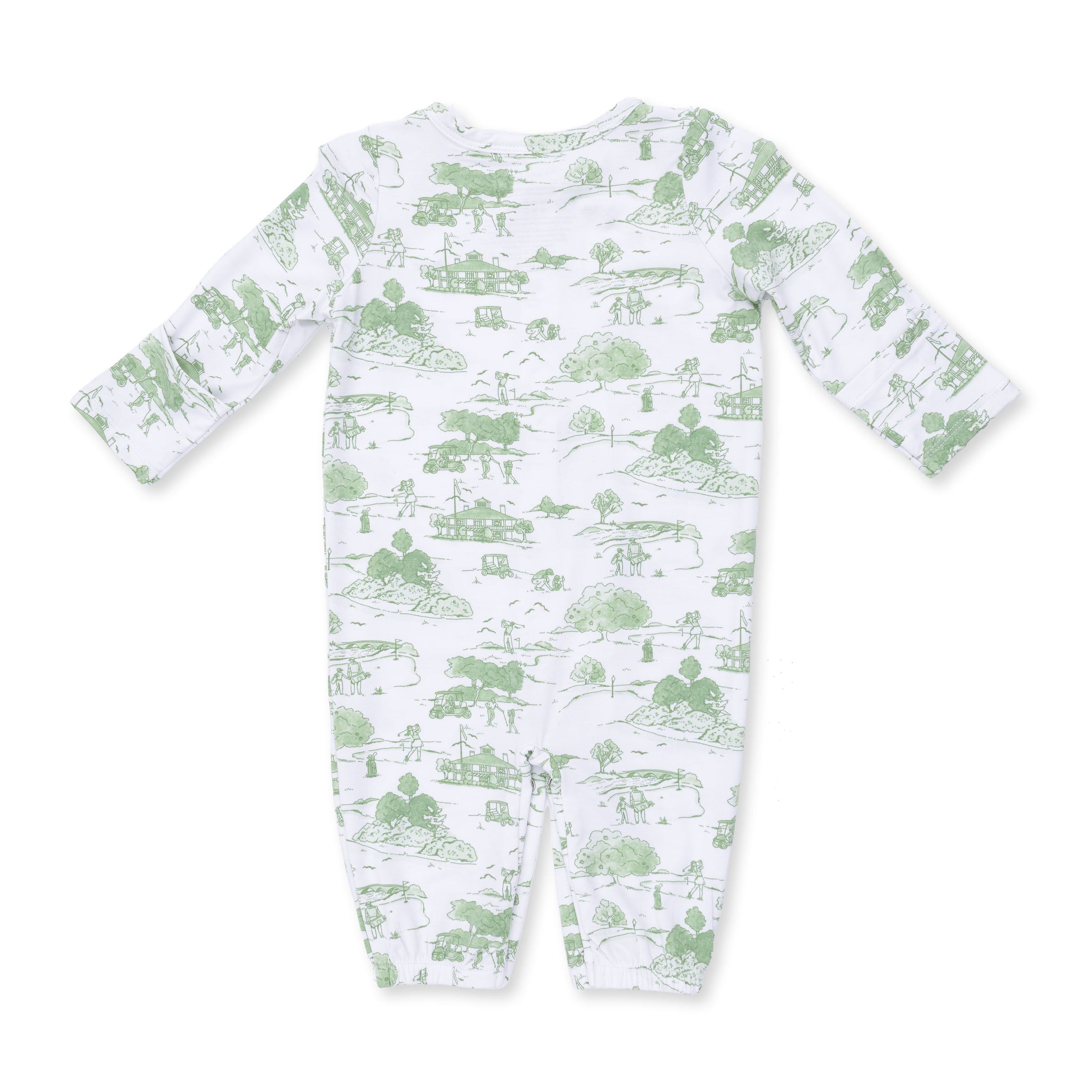 Golf Toile Green - Convertible Gown and Beanie Hat
