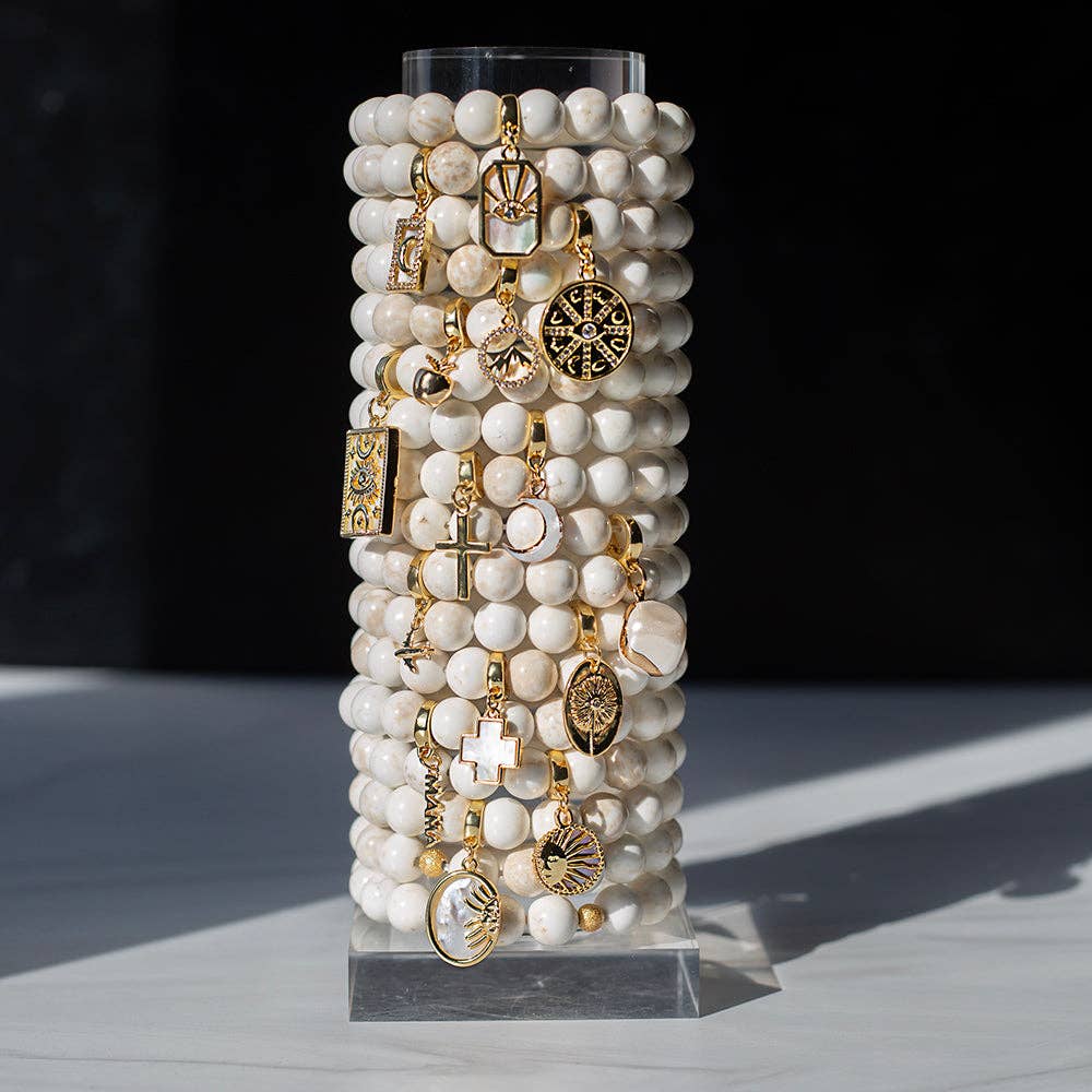 Cross Charm, Mother of Pearl, Charm Bar | Charm Necklace or Bracelet