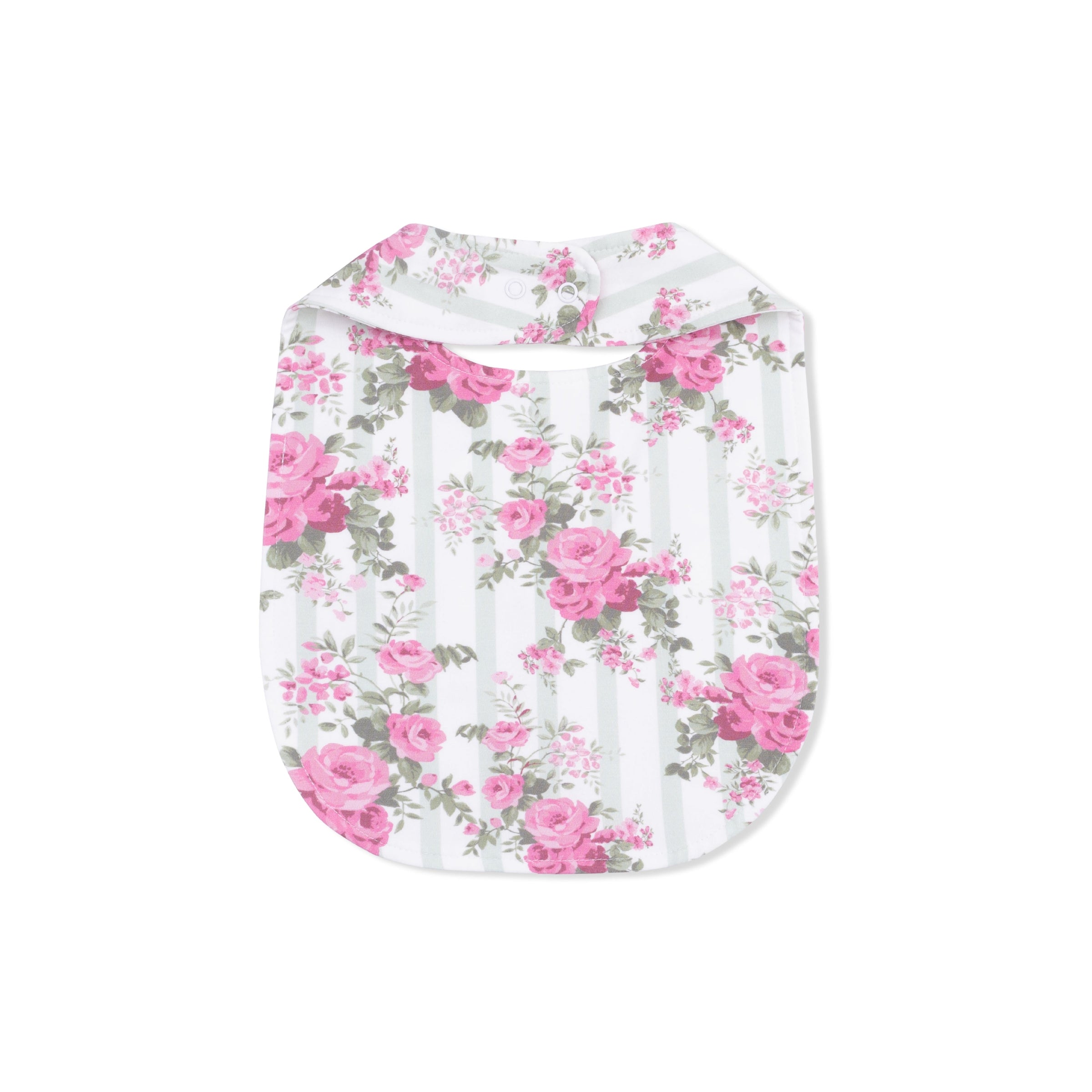 Cabbage Rose Stripe - Feeding Bib