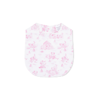 Puppy Toile Pink - Feeding Bib