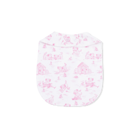 Puppy Toile Pink - Feeding Bib