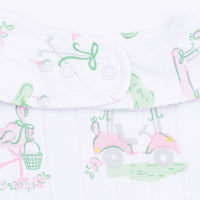 Pretty Golf - 2 Way Ruffle Back Zipper Footie & Bandana Bib Set