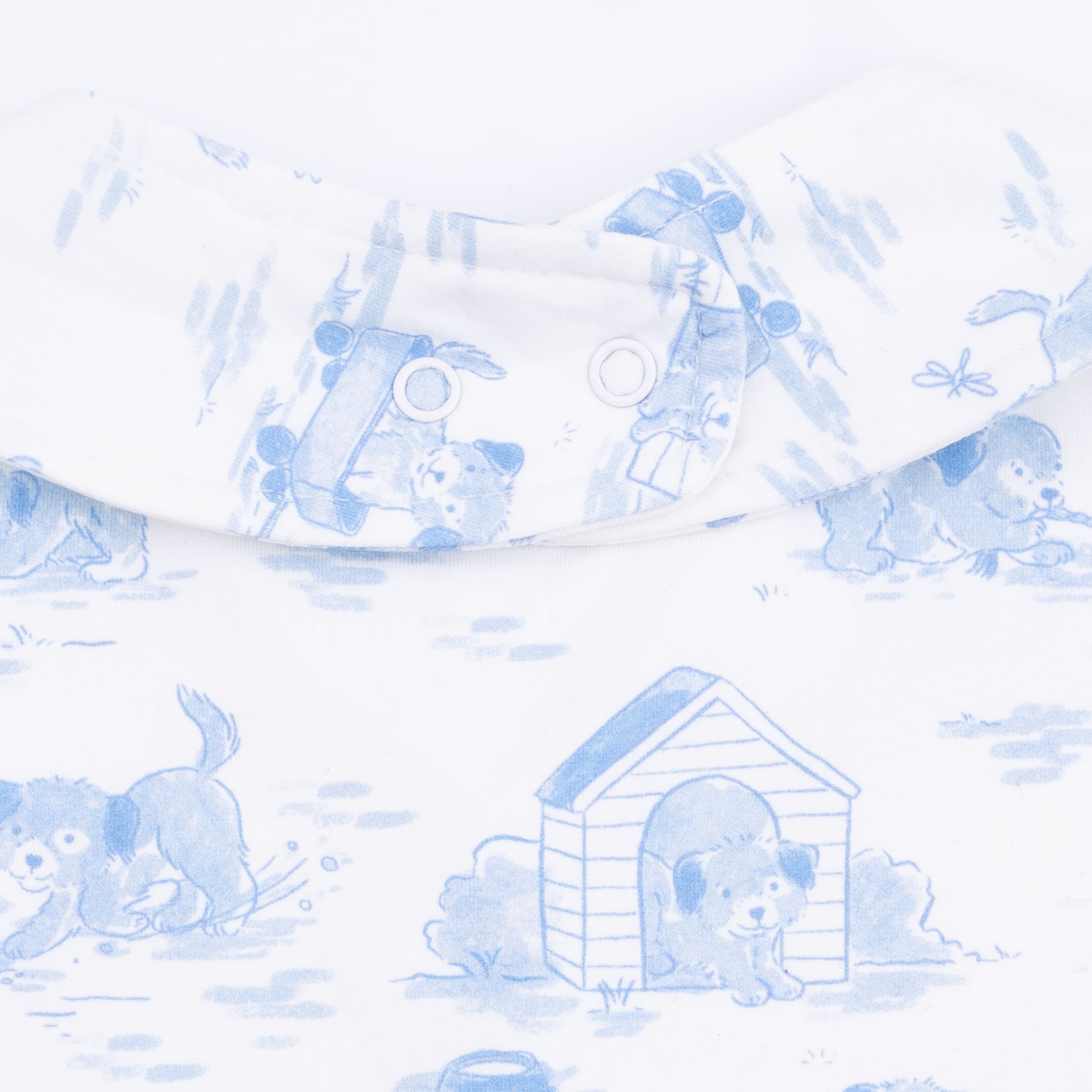 Puppy Toile Blue - Feeding Bib