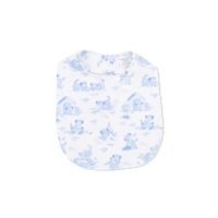 Puppy Toile Blue - Feeding Bib