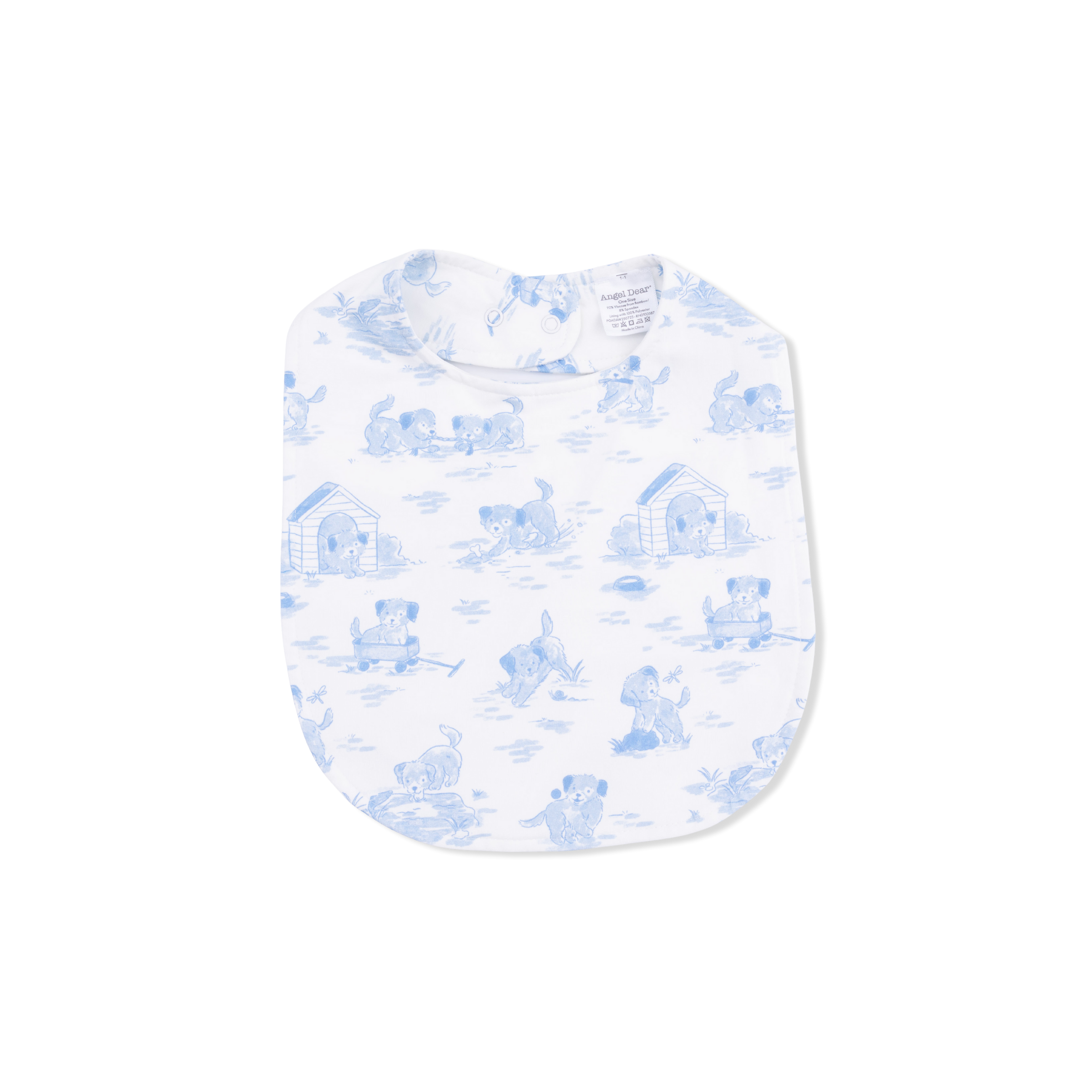Puppy Toile Blue - Feeding Bib